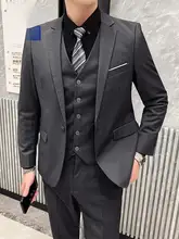 ビジネス用男性スーツ【カジュアルデザイン・秋冬用・三つ揃い・ジャケット＆パンツ＆ベスト】（セットアップ対応）