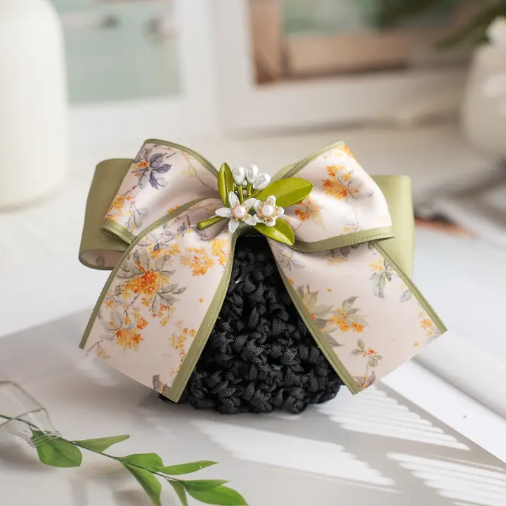 高級ネットヘアアクセサリー【新中式・頭花・ナース用・ヘアクリップ】