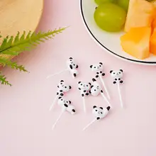 可愛い動物デザインのミニフルーツフォーク【パンダ型・お弁当用・八本入り】（セットアップ対応）