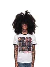 Tシャツ 半袖 ポートレート柄 カラーブロック ストリート 春夏 「LCE」