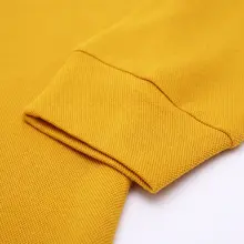 高級コットン 半高ネック長袖ポロシャツ【男性用・ハーフジップ・秋冬対応】