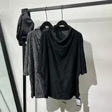 夏用ヴィンテージ風フィットTシャツ【破れデザイン・ドロップショルダー】（セットアップ対応）