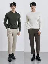 秋冬用快適抗菌ストレートカジュアルパンツ【テクスチャーデザイン・ミドルウエスト・ wrinkle-free・メンズ】