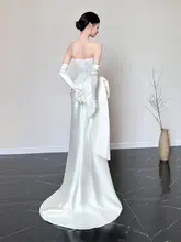エレガントなマーメイドスタイルのビスチェウェディングドレス【サテン生地・軽やかで高級感あり】