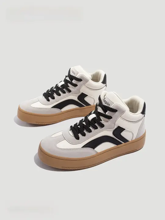 レディース ハイカットスニーカー【レトロデザイン・厚底・カジュアル・秋冬用】（セットアップ対応）