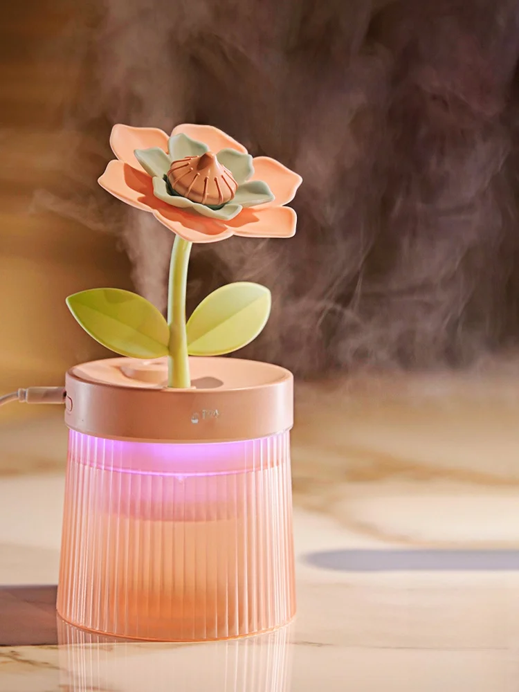 栀子花デザイン USB加湿器：24畳部屋向けの静音加湿性能と女性ユーザーに最適なデザイン