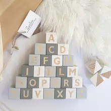 北欧風無垢材のアルファベットブロック【知育玩具・26文字・男女兼用】