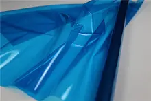 半透明ブルーのマットTPU生地【エコプラスチック・防水ファッション素材・レザー風】