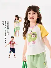 女児用 半袖Tシャツ【コットン100%・プリント・カートゥーンデザイン】