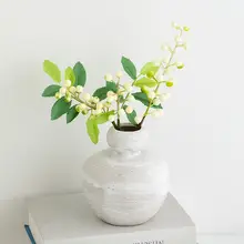 シンプルなビンテージ風 陶器製花瓶【粗陶造・水培用・インテリア装飾】