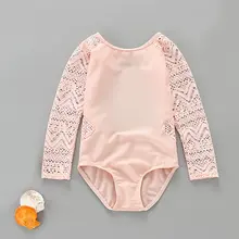 親子用 女の子用水着【レース付き・背中開き・長袖・ビーチリゾート・日焼け防止・プリンセススタイル】
