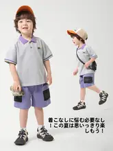 男児用 伸縮性のある綿製ショートパンツ【夏用・スポーツスタイル】