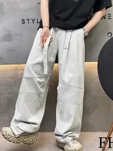 夏季用 ヴィンテージ風ワイドレッグカーゴパンツ【フィット・ドレープ性あり・カジュアルスタイル】