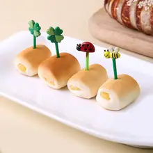 可愛いデザインの子供用フルーツフォーク【ハチ・ひまわり・てんとう虫】