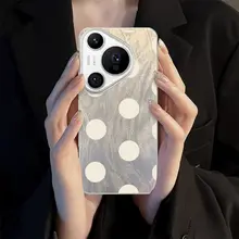 浅煦QX スマホケース【Huawei Pura 70 対応・羽織り生地・ドット柄・高品質・ストラップ付き】