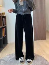 エレガントなシルクベルベット素材のワイドパンツ【快適・スリム効果・多用途】