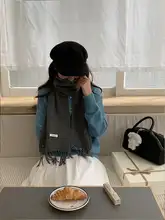 羊毛無地ニットスカーフ【秋冬用・防寒・ショール】