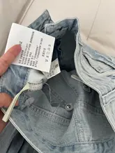 高身長向け ヴィンテージ風 薄青色 ワイドレッグデニムパンツ【ゆったりしたシルエット・ストレートデザイン】