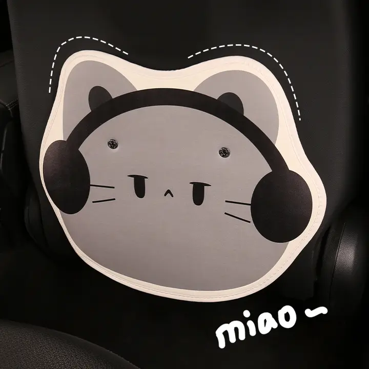 可愛い猫デザインの車用防汚マット【ドア防キズ・汚れ防止】