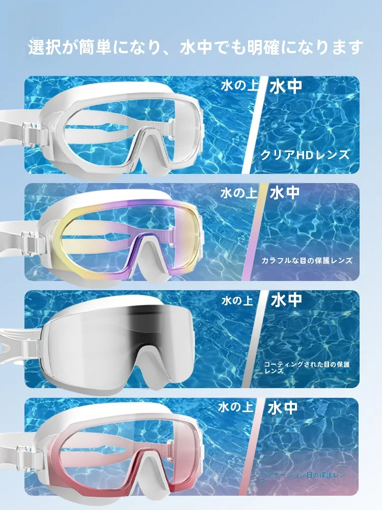 男女兼用防曇スイミングゴーグル：大フレームプロフェッショナルモデルの実用性と選定基準
