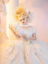 髪飾り ヘアアクセサリー 純白 六芒星 ロリータ 花嫁 ブライダル ハンドメイド 大きめリボン オリジナル
