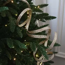 新作 螺旋形リボンのカラフルなシャンパンカラーのクリスマスツリー装飾用スパークリングファイアワーク