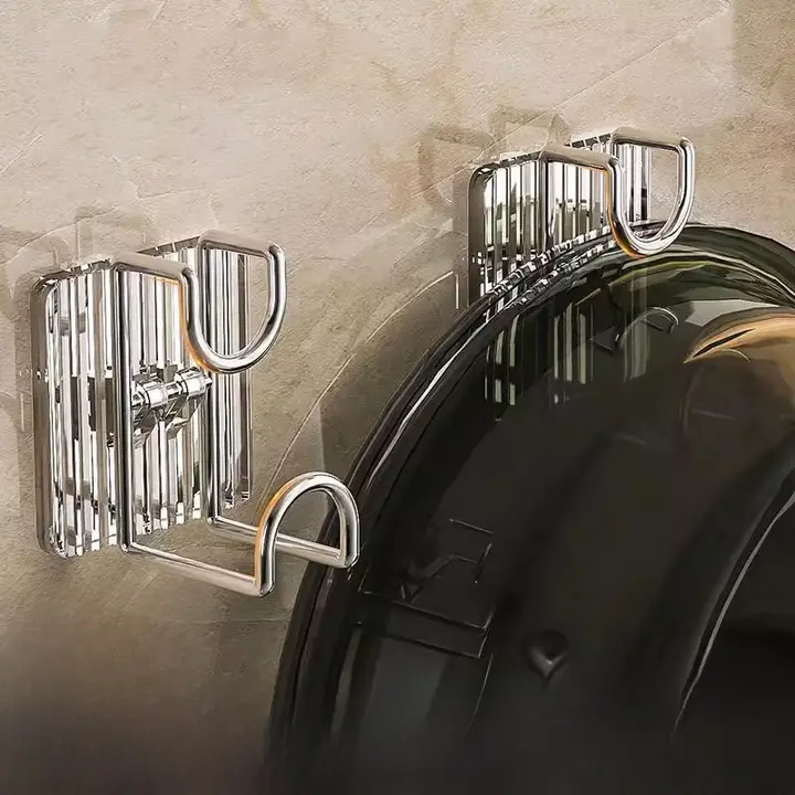 穴あけ不要！マルチ機能 洗面器用壁掛けフック【バスルーム・収納ラック】