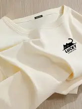 猫デザインの半袖Tシャツ【メンズ・コットン製・夏用・シンプルスタイル】