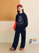 女児用カジュアル学院風スポーツパーカー【秋用・長袖・極上の柔らかさ】（セットアップ対応）