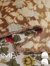 高級柞蚕絲混合織りの生地【イタリア製・幅広・花柄デザイン】
