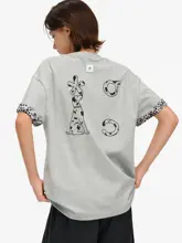 斑点柄ビンテージスポーツTシャツ【半袖・ユニセックス・犬のプリント】