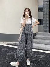 夏向けグレーのプリントサロペット【感・オシャレなデザイン】