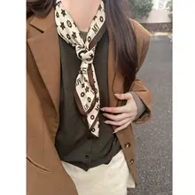 高級感あるデザイン！麻と綿のスカーフ【ウエストアクセサリー・首に巻くスタイル】