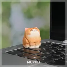 手作り木彫りのオレンジ猫と柴犬の置物【可愛いデスクトップ装飾・誕生日・クリスマスプレゼント】