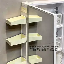 穴あけ不要の洗面所用収納ラック【化粧品・歯ブラシ・カップ対応】