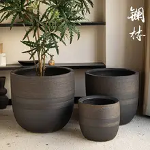 現代的な陶器製大花盆【高級感あふれるデザイン・ヴィラやホテル用・フラワーアレンジメント対応】