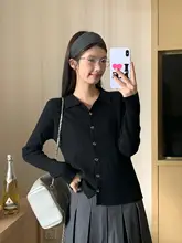 ポロカラーのピンクニットトップス【春秋用・女性用・おしゃれデザイン】（セットアップ対応）