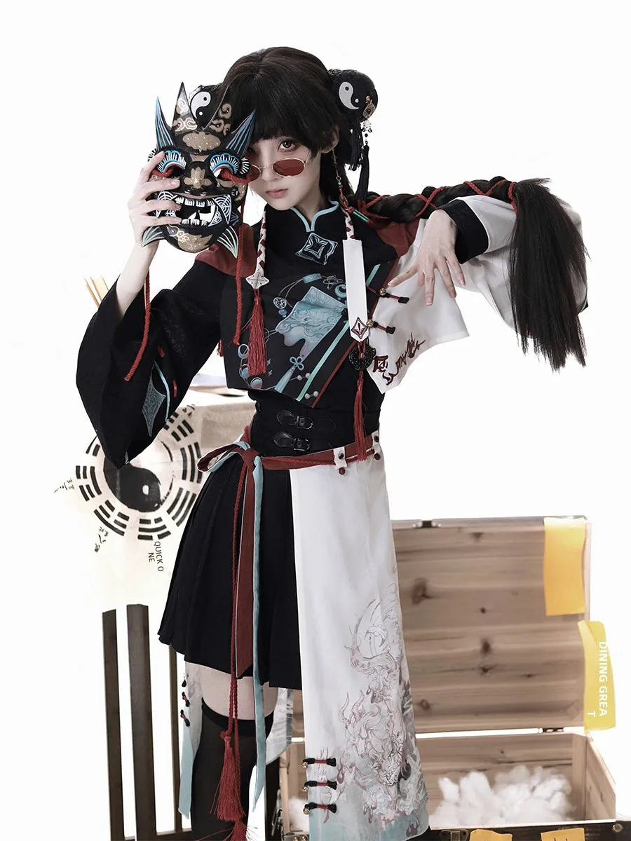 オリジナルデザインの中華風ロリータハロウィン衣装「妖怪捉え師」セット：雰囲気と実用性を両立