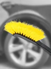 長柄ホイールブラシ【柔らかい毛・車・バイク用タイヤ清掃工具】