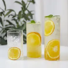 耐熱性 高硼珪酸ガラス製 円筒形カフェ・ミルク・果茶用グラス【シンプルデザイン】