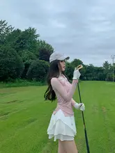 Regolf UVカット透湿性夏用長袖ポロシャツとスカートの2点セット【ゴルフ・テニス用】