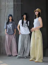 コットン製 ゆったりとしたゴシックスタイルのスウェットパンツ【ストリートダンス・アンティーク染め】