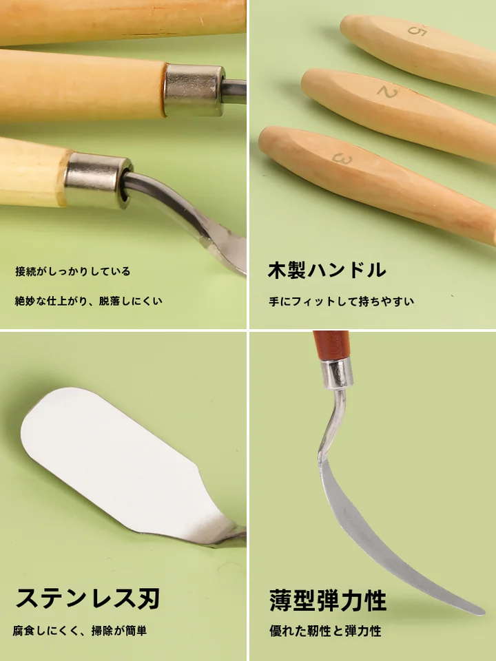 アクリル絵具用画刀セット【平刀・小尖刀・パレットナイフ・美術用品】【子供用・プロ用】