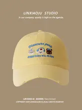 レモンイエローのソフトトップ野球帽【春夏用・コットン・日よけ・ベレー帽風】