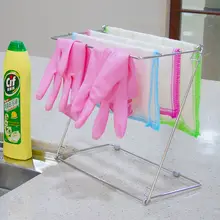 304ステンレス製 キッチン用タオルハンガー【防錆・折りたたみ収納・水切り機能】