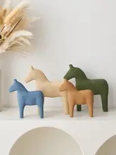 ナチュラルウッドデザインのミニ木馬飾り【リビング・玄関・ディスプレイに最適】
