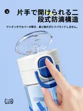 子供用プラスチックストロー付き水筒【男女兼用・大容量・衝撃に強い】