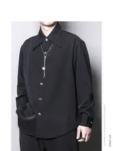 シャツ メンズ ホワイト ゆったり ドレープ感 カーブライン パッチワーク 着心地快適 トレンド 春