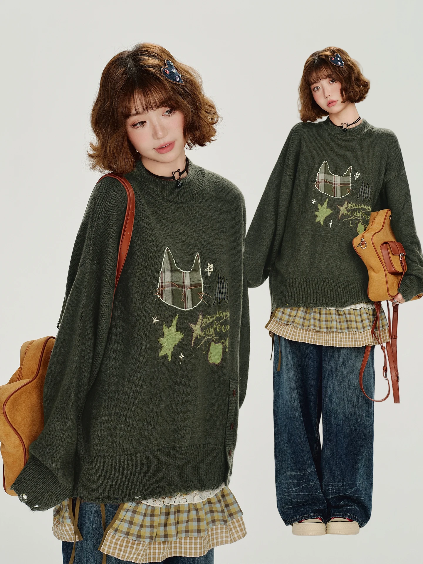 美しい刺繍デザインのラウンド ネックニットセーター：ハンドメイド編みニットの実用性と素材特性を解説