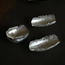 手作り純スズ製 不規則なデザインの茶則【レトロハンマートーン・茶道用】